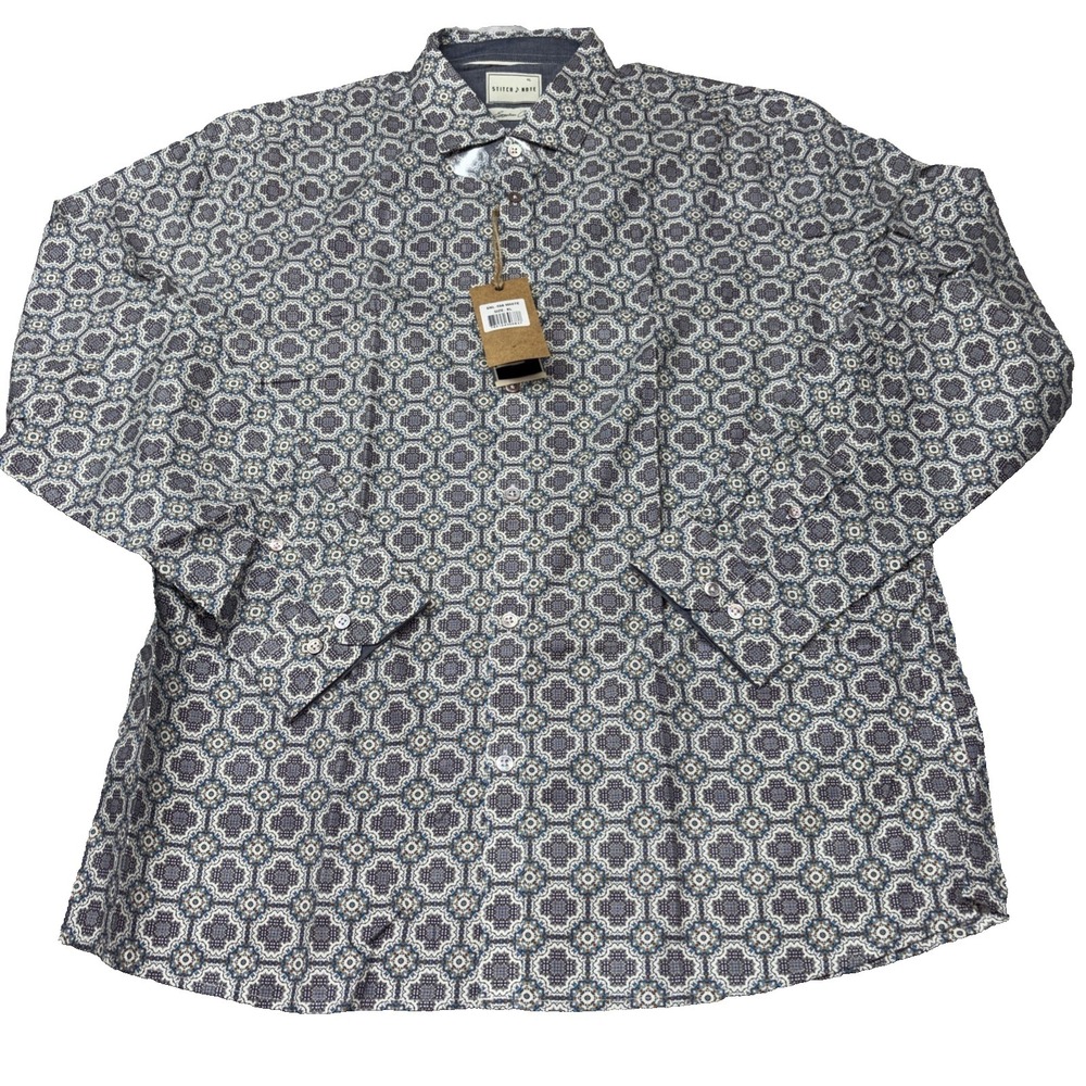 Stitch Note "Bohemian Tile" Classic Long Sleeve Egyptian Cotton XL  NWT.